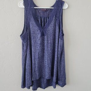 Women's Plus size V Neck sleeveless tunic size 3X Olivia Sky Blue